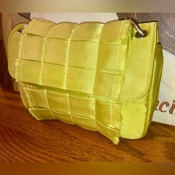 Botkier Sateen Shoulder Bag w/ Heavy Chain - Lime Green - Like New $295 MSRP - Picture 7 of 16